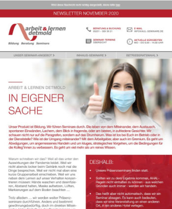November 2020: Trotz alledem - Seminare finden statt! November 2020: Trotz alledem - Seminare finden statt!
