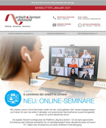 Januar 2021: NEU: Online-Seminare Januar 2021: NEU: Online-Seminare