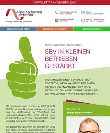 November 2022: SBV in kleinen Betrieben gestärkt November 2022: SBV in kleinen Betrieben gestärkt
