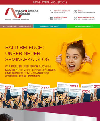 August 2023: Bald bei Euch: Der neue Seminarkatalog 2024 August 2023: Bald bei Euch: Der neue Seminarkatalog 2024