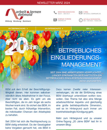 20 Jahre BEM 20 Jahre BEM