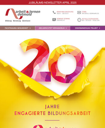 20 Jahre engagierte Bildungsarbeit – Arbeit und Lernen Jubiläum 20 Jahre engagierte Bildungsarbeit – Arbeit und Lernen Jubiläum