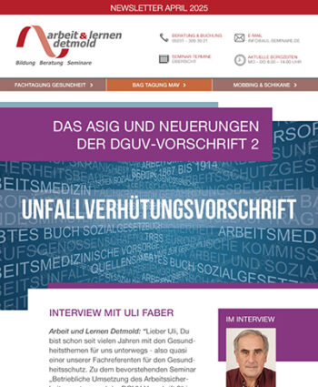 Neues im Arbeits- und Gesundheitsschutz Neues im Arbeits- und Gesundheitsschutz